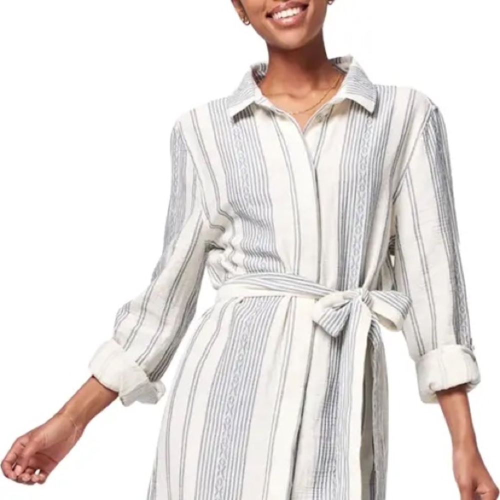 Fatherly Cotton Gauze Shirt Dress